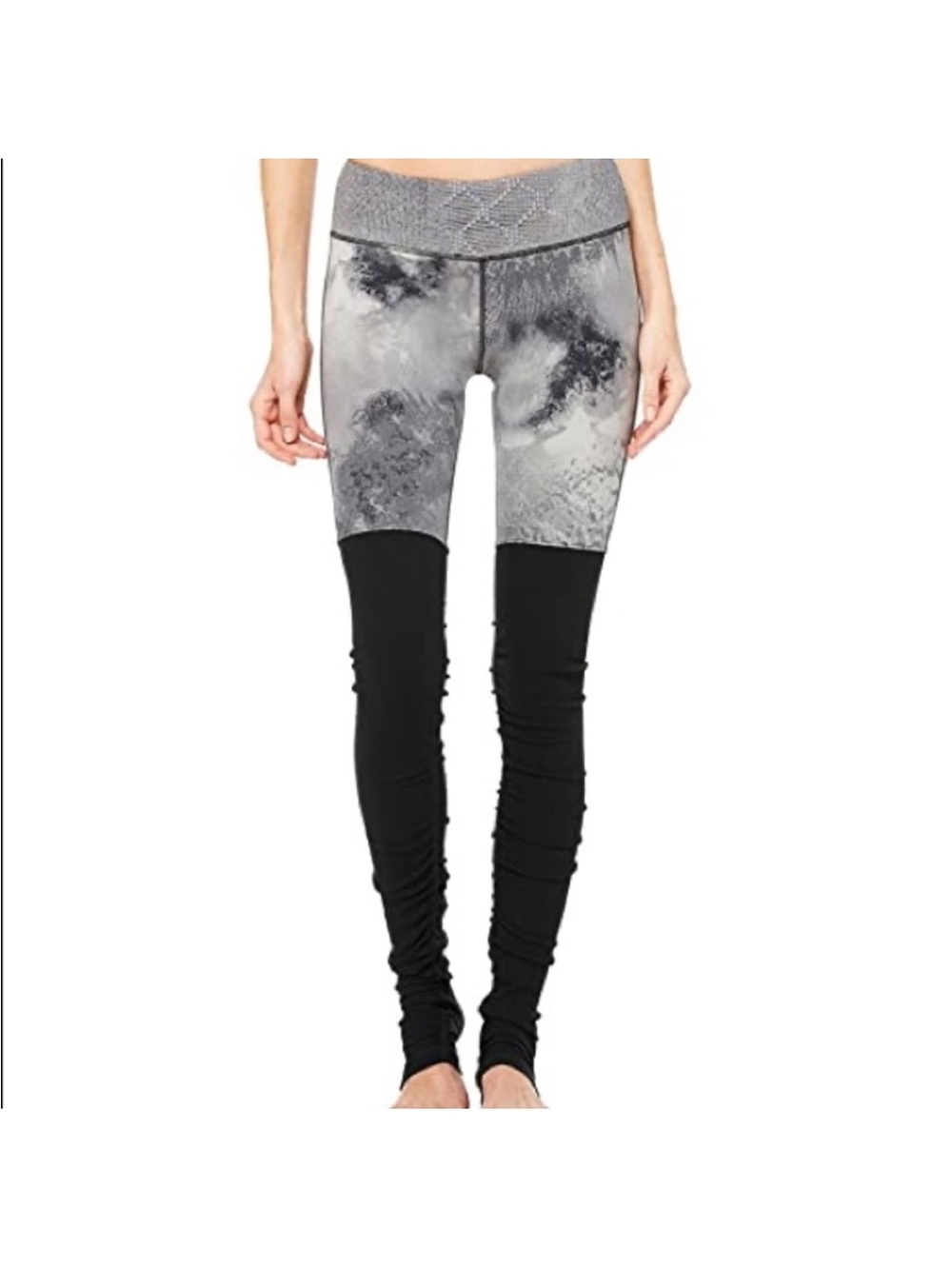 ALO Yoga Two-Tone Gray Marble Print and High-Waist Leggings read description